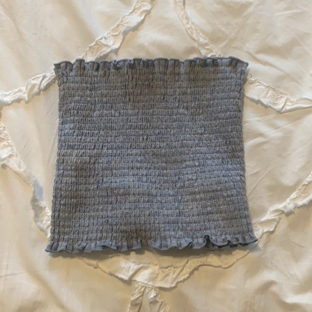 Brandy Melville Smocked Ruffed Tube Top